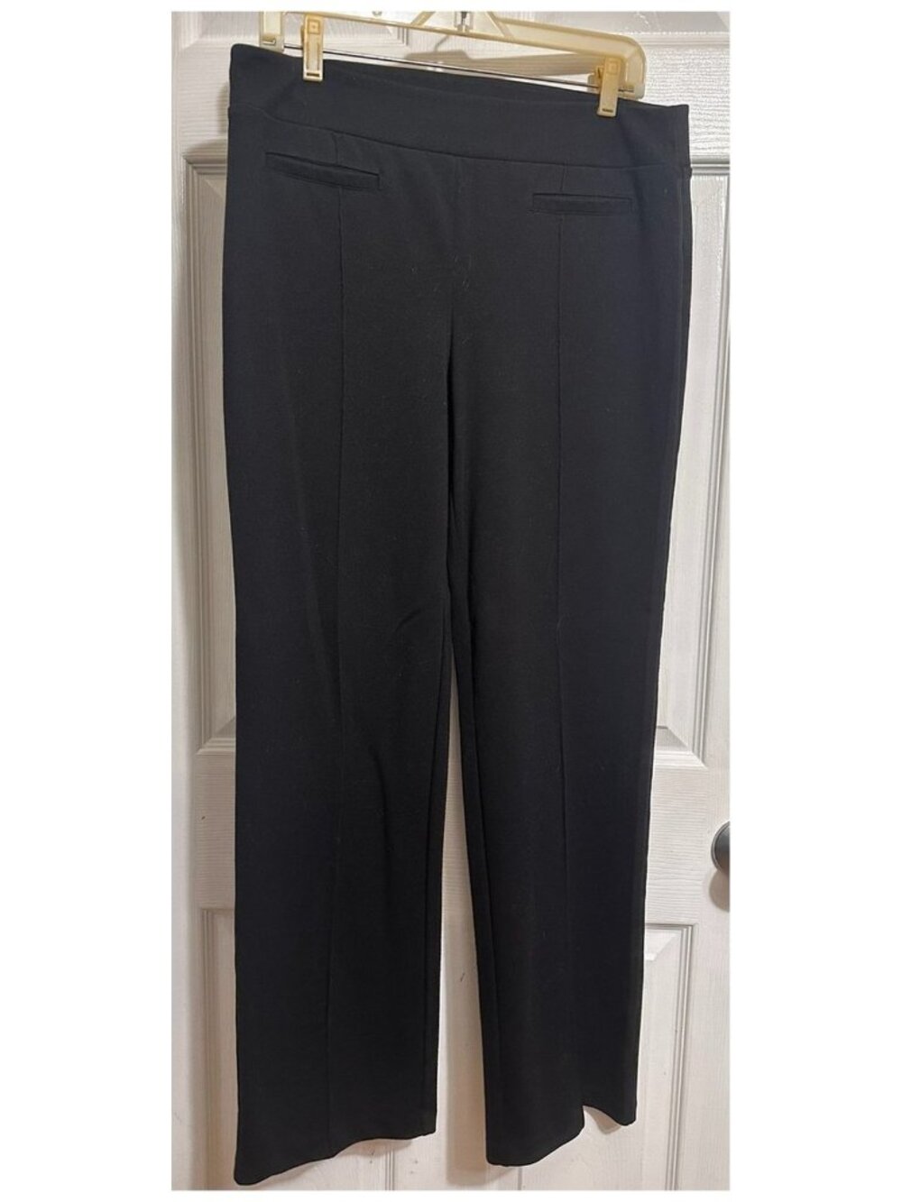 CATO Women's Slacks Pants Bottoms Black Stretch Fabric Size M ~32" w x 31" ins